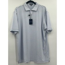 Peter Millar Mens Polo Shirt Gingham Stripe Short Sleeve Performance Golf XXL