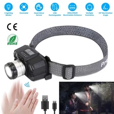 Zoomable Headlamp LED Headlamp Waterproof Light Outdoor Flashlight Motion Sensor