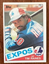 1985 Topps - #630 Tim Raines HOFer - near mint condition - FREE SHIPPING