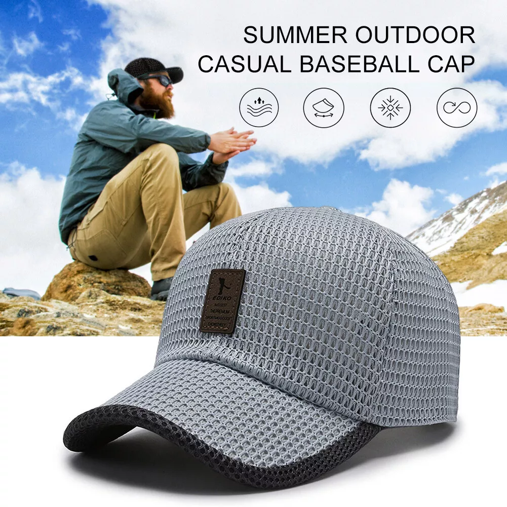 Casual Mesh Baseball Cap Quick Dry Summer Mesh Hats for Men Women (Light  Grey)