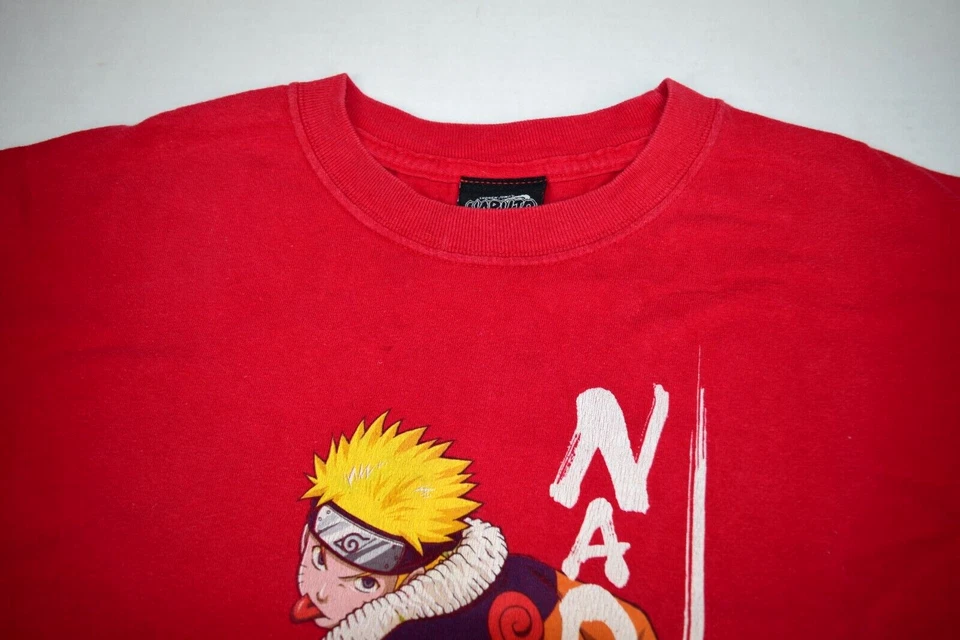 Vintage T-Shirt Shonen Jump's Naruto Size M c.2002 Red Shirt Masashi Kishimoto - Image 3 of 4