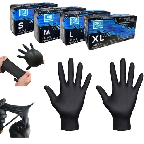 Black Nitrile Gloves 1000 Count 4 mil Disposable Latex & Powder Free