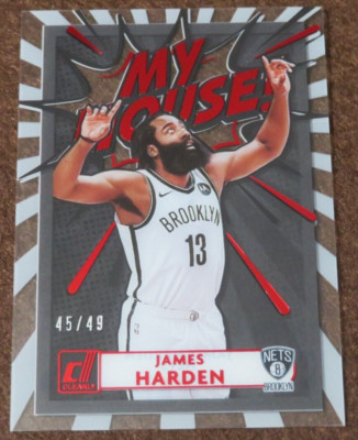 #9474 2020-21 CLEARLY DONRUSS MY HOUSE JAMES HARDEN #6 RED 45/49