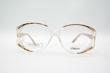Vintage Lamy Iris Brown Transparent Gold Oval Glasses Frame NOS