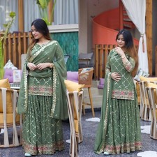 SALWAR KAMEEZ PAKISTANI INDIAN WEDDING PARTY WEAR DRESS BOLLYWOOD SUIT SHARARA