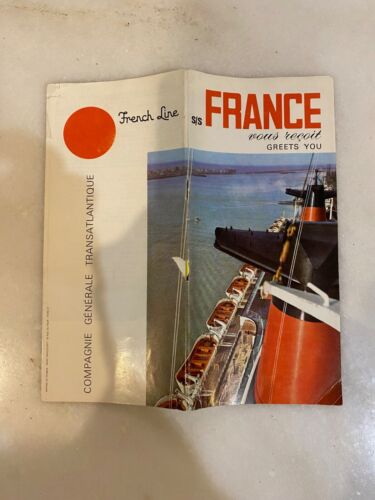 Old advertising leaflet on board liner FRANCE CGT 1972 - Picture 1 of 2