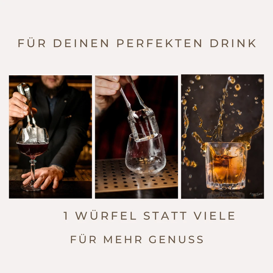 2 XXL Silikon Eiswürfelformer 4-5cm große Würfel Eiswürfelform Eiswürfelbereiter - Bild 4 von 4