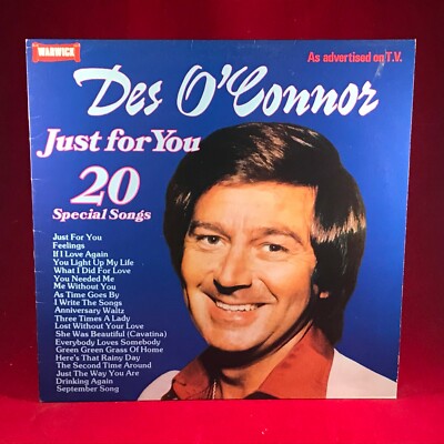 DES O'CONNOR Just For You 20 Special Songs 1979 vinyl LP Three Times A Lady