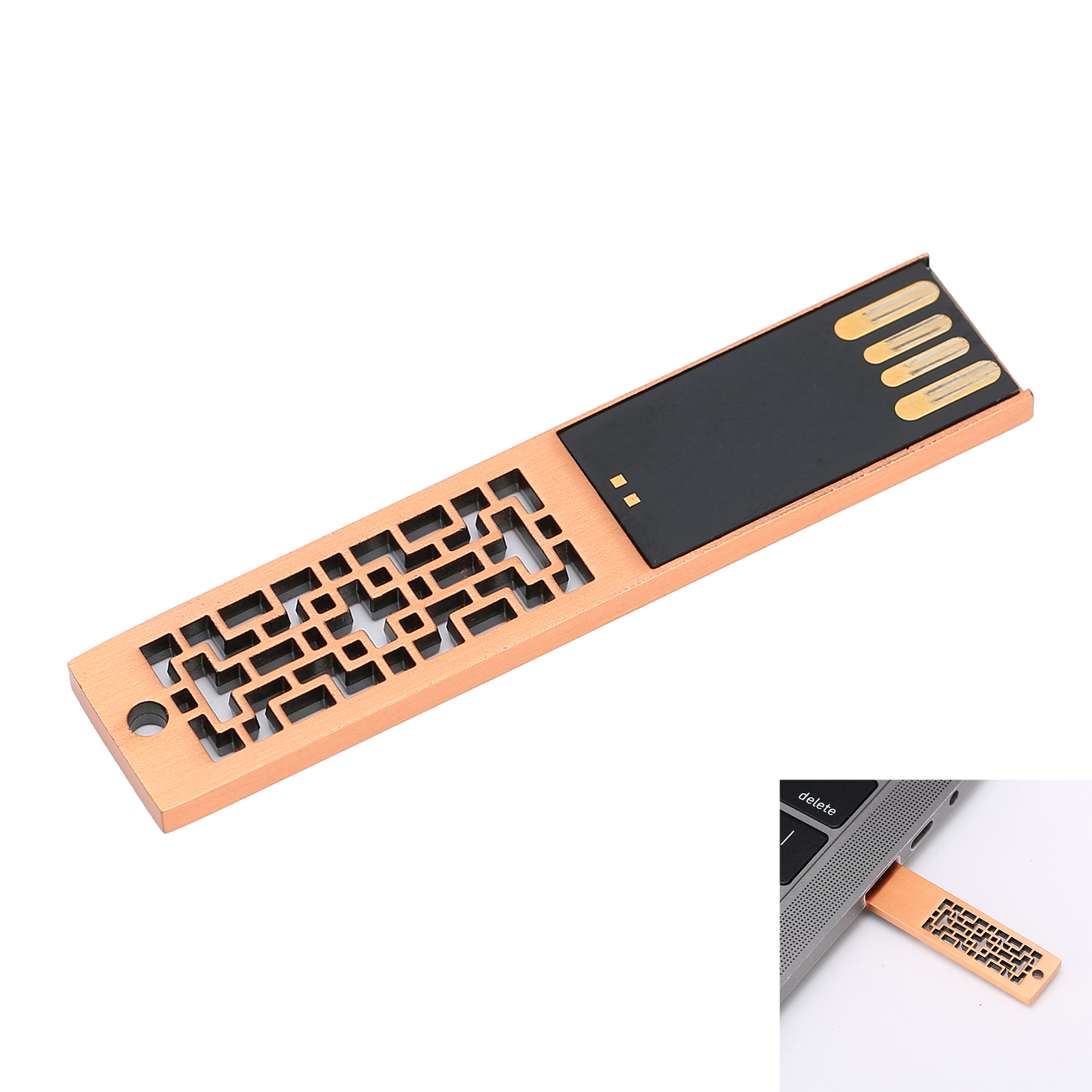 USB Flash Drive 16GB/32G/64G/128G Thumb Metal 2.0 Portable Waterproof Metal S ❥-image
