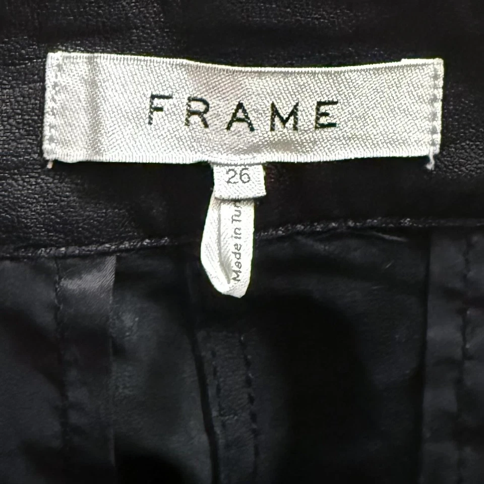 Pantalones Cortos Con Marco Para Mujer 26 Cuero Negro Plisado Tiro Alto Informales Bolsillos Cremallera Foto 3 de 4