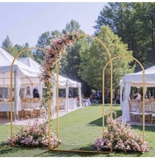 Set of 3 Metal Arch Backdrop Stand w/ Cover 7.2FT 6.6FT 6FT Wedding Backdrop