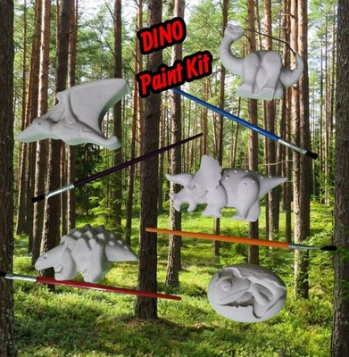 Dino Paint Kit DIY Plaster Figurines  5 Pcs Kids Birthday Party Favors & Crafts