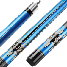 Pool Cues Stick, 58" 20oz Billiard Cues Canadian Maple Wood Leather Pattern G...