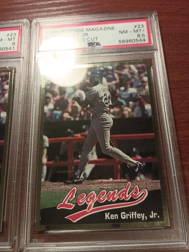 3 KEN GRIFFEY JR. 1990 LEGENDS MAGAZINE INSERT HAND CUTS #23 HOF PSA 7, 8 + 8.5 - Picture 5 of 9