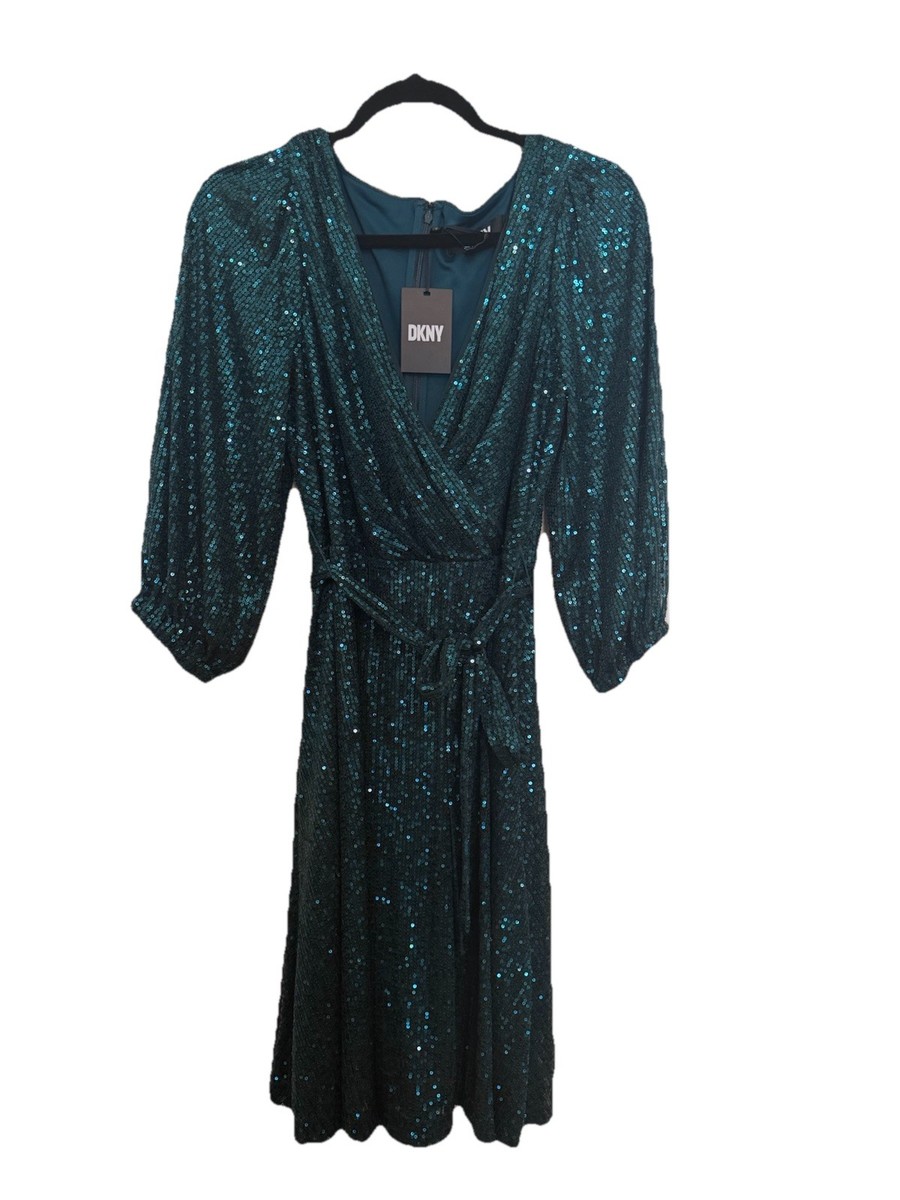 DKNY Women Emerald Green Party All Over Sequin Faux Wrap Surplice Swing Dress 12 | eBay DKNY Women Emerald Green Party All Over Sequin Faux Wrap Surplice Swing Dress 12 | eBay