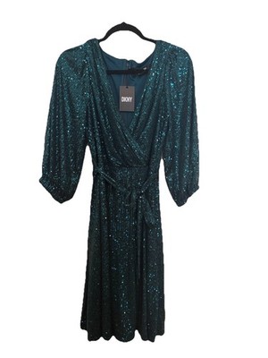 DKNY Women Emerald Green Party All Over Sequin Faux Wrap Surplice Swing Dress 12 | eBay DKNY Women Emerald Green Party All Over Sequin Faux Wrap Surplice Swing Dress 12 | eBay