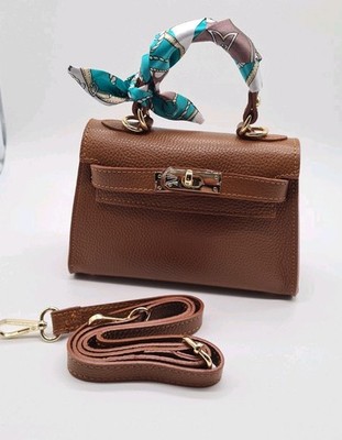 Kleine Handtasche Italien Vera Pelle Echtleder