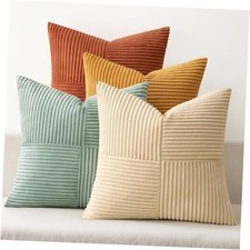 Decorative Throw Pillow Covers 18x18 Inch 18" x 18" Pack of 4 Teal Orange