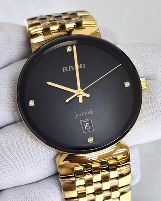 RADO FLORENCE ブラック ゴールド ペア腕時計 Rado Florence Quartz 38mm Black Dial With Diamonds SS Unisex Watch