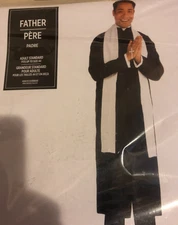 NEW IN PKG Father/Priest Halloween Costume Pastor Minister Cosplay Clergy Adult