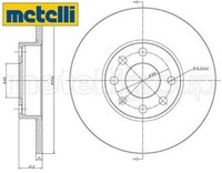 2X Bremsscheibe Metelli 23-0627 2 Bremsscheiben FüR Opel