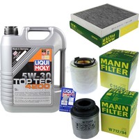 Mann Inspektionspaket 5L Liqui Moly Top Tec 5W-30 FüR VW Polo 1.2 TSI 1.4 GTI