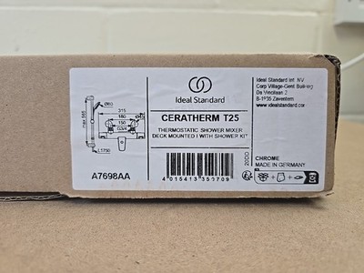 Ideal Standard Ceratherm T25 Thermostat Bad/Dusche Mischbatterie Set. A7698AA.