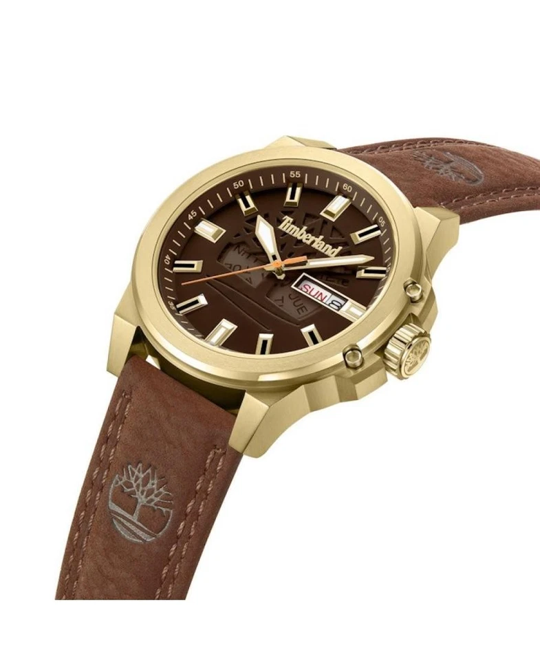 TIMBERLAND Hombres Analógico Cuarzo Informal Reloj Clásico Vestido Esfera Marrón Impermeable Ro Foto 2 de 4