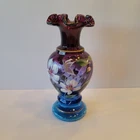 50 YEARS ANNIVERSARY FENTON  ART GLASS COMPANY MULBERRY VASE SIGNED BY ARTIST