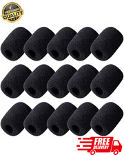 15 Pack Foam Microphone Windscreen Mini Sponge Covers for Lapel Headset Mic Blac