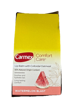 10 carmex comfort care natural lip balm watermelon blast 0.15oz ea
