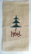 Complete Finished Christmas Cross Stitch:  NOEL - Unframed