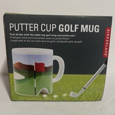 Kikkerland Putting Golf Mug Fun Desktop Golfing Set for Home Office
