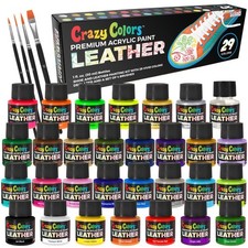 Acrylic Leather and Shoe Paint Kit 29 Colors Set 1 oz Bottles - Sneakers Bags