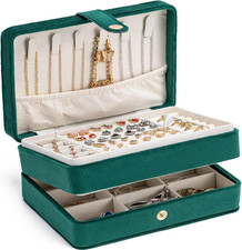 Jewelry Organizer Box, 2-Layer Large Jewelry Storage Case, Portable Travel Jewel
