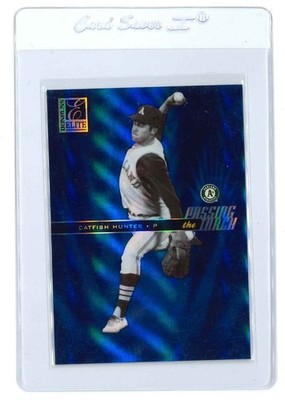 Catfish Hunter/Tim Hudson 2004 Donruss Elite Passing The Torch Blue #/125