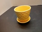Brush (McCoy) ? Shawnee Pottery ?  322  4" USA Attached Saucer Yellow Pattern ?