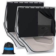 Car Window Shades with 8 Strong Magnets-26.8"x19.7" Dual Layer Black