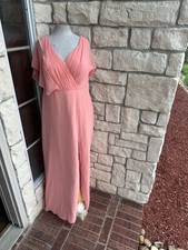 Azazie Bridesmaid Dress Rylee Coral SWomen's Plus large Gown