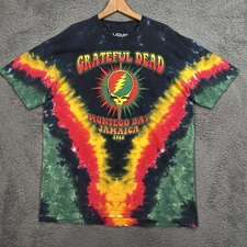 Vintage Y2K Liquid Blue T Shirt Mens XL Grateful Dead Tie Dye Jamaica 2002