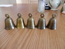 Solid Brass Bells, Etched, 2" Tall, 1.5" Diameter Solid Brass Bells, Etched, 2" Tall, 1.5" Diameter