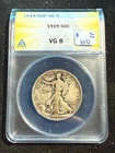 1919 WALKING LIBERTY HALF DOLLAR ANACS VG 8 443