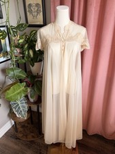 Vanity Fair Vintage 1960 s Nightgown With Lace Chest, Size Small