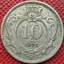Austria, Empire 1893 Nickel 10 Heller. Franz Joseph I. KM# 2802
