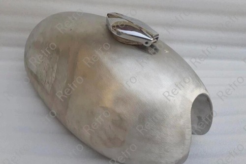 FITS AJS STORMER RAW STEEL SCRAMBLER GAS FUEL PETROL TANK + LID - Picture 1 of 5