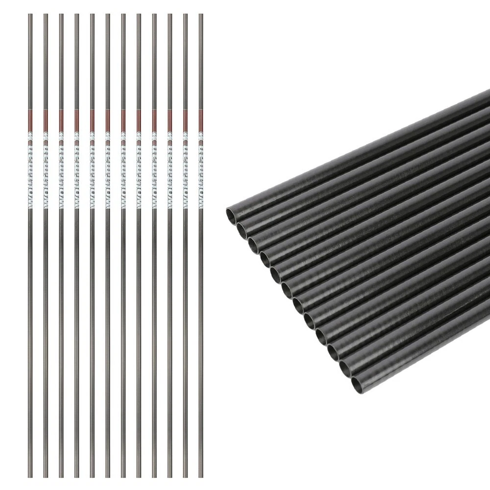 Lot de 12 tubes de flèche en carbone pur de 6,2 mm