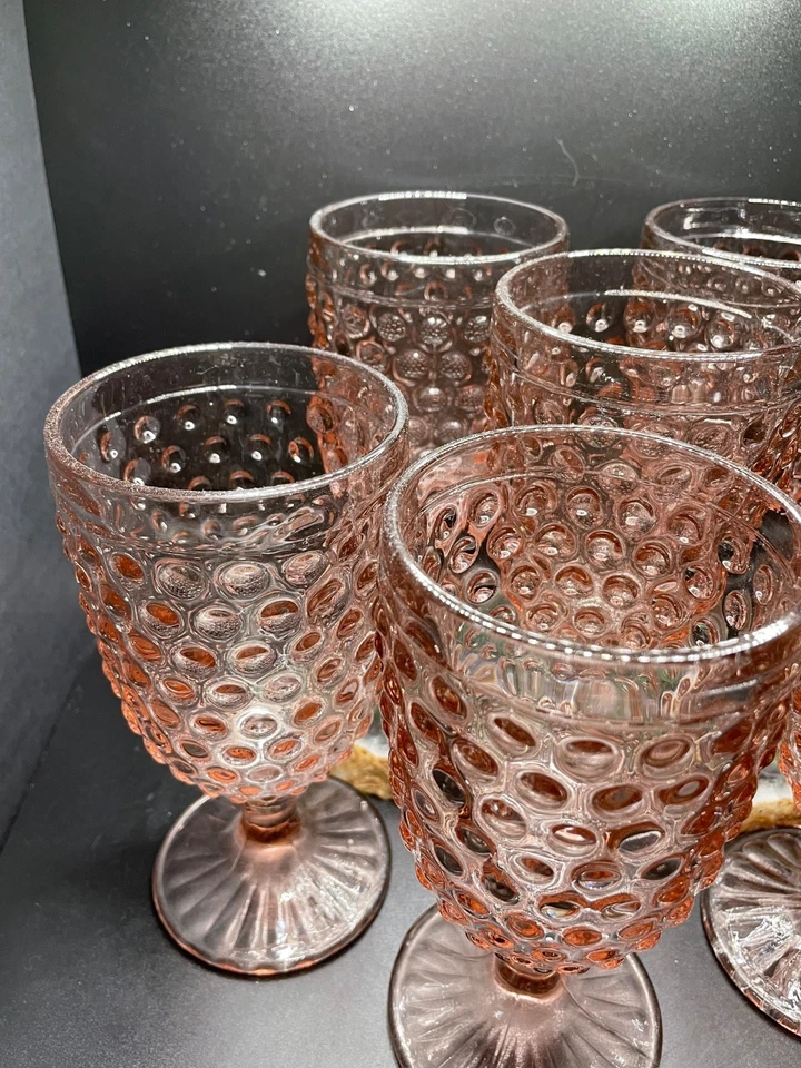 Juego de vajilla Martha Stewart 6 piezas 14,2 OZ copa de vidrio rosa 3,5 x 3,5 x 6,75 Foto 2 de 4