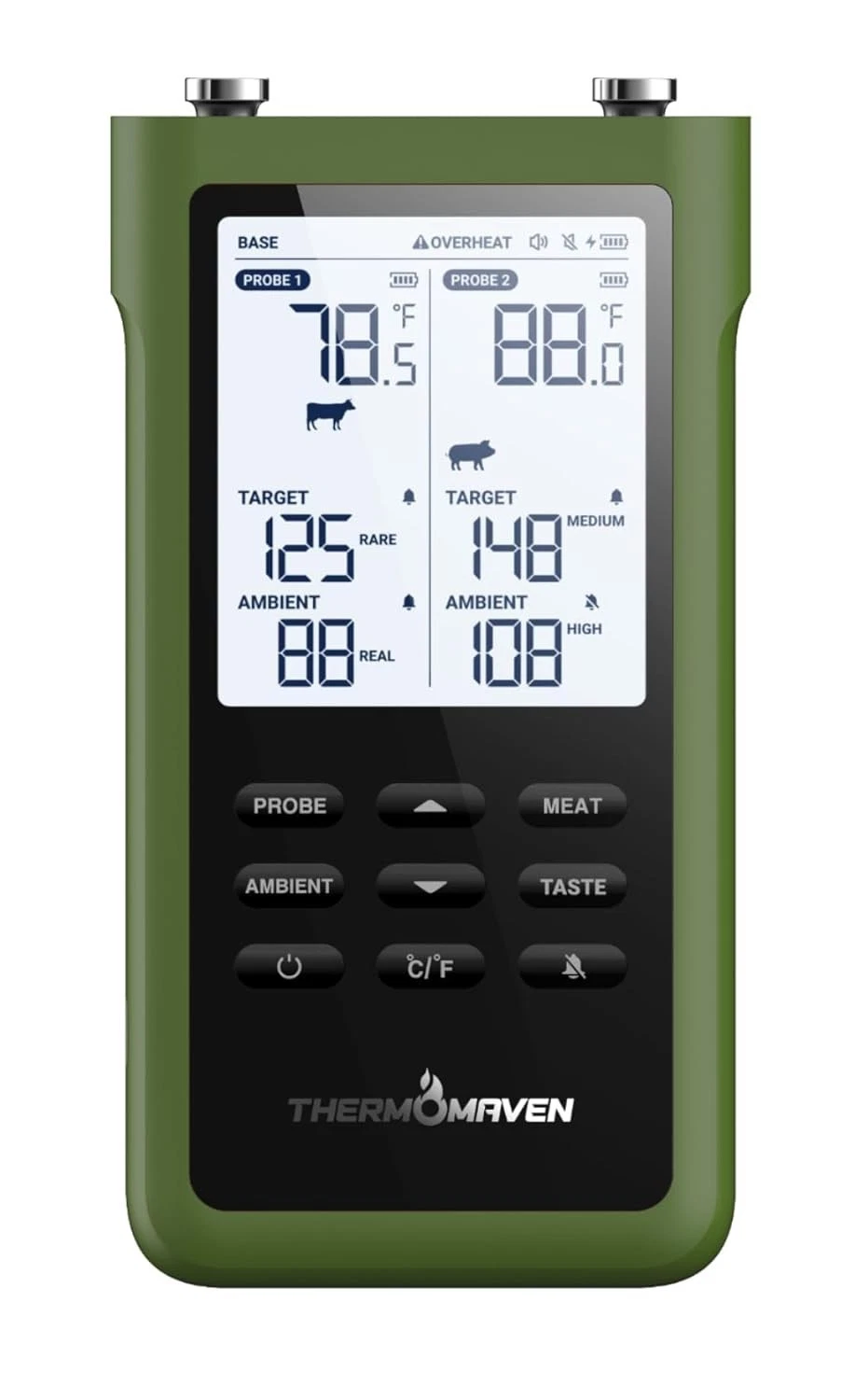 ThermoMaven 3000FT Smart Wireless Meat Thermometer, Sub-1G Long Range, 6 Sensors