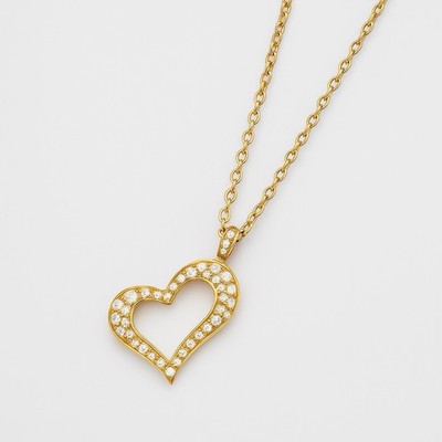 Piaget Limelight Herz Collier   18K Gelbgold mit Diamanten - Herzanhänger - 42cm