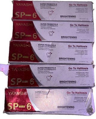 Five Lot SP-6 Probiotic Toothpaste Whitening Quick Brightening Exp7/27 Yayashi